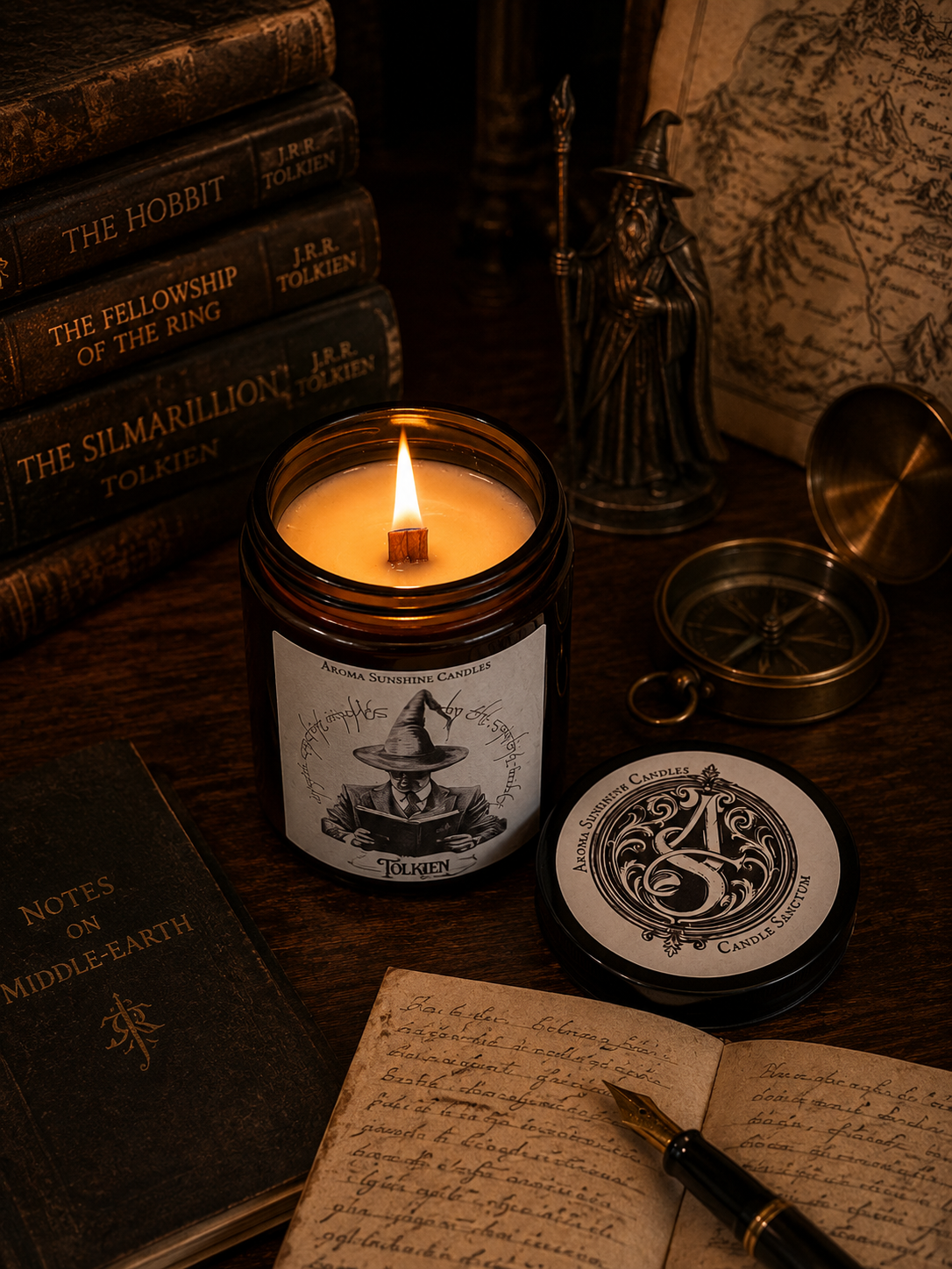 Tolkien candle - Dark Amber