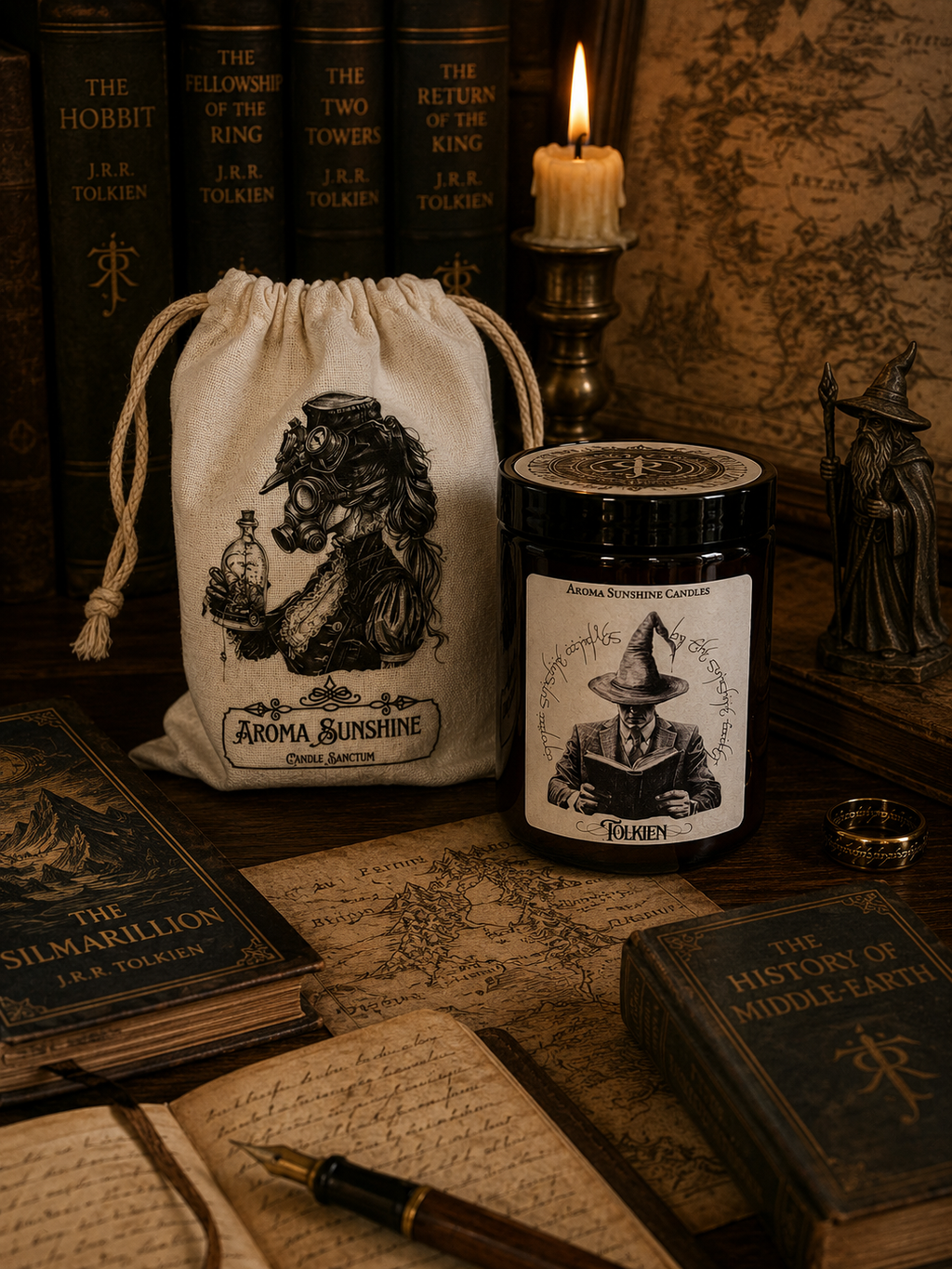 Tolkien candle - Dark Amber