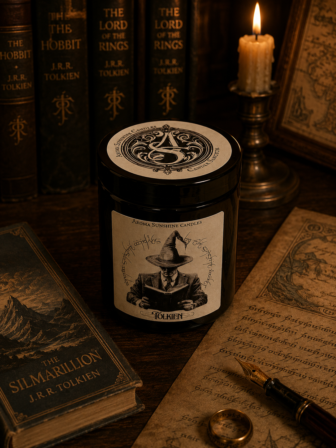 Tolkien candle - Dark Amber