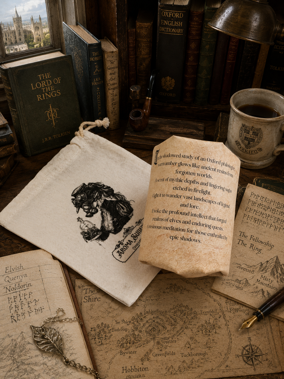 Tolkien candle - Dark Amber