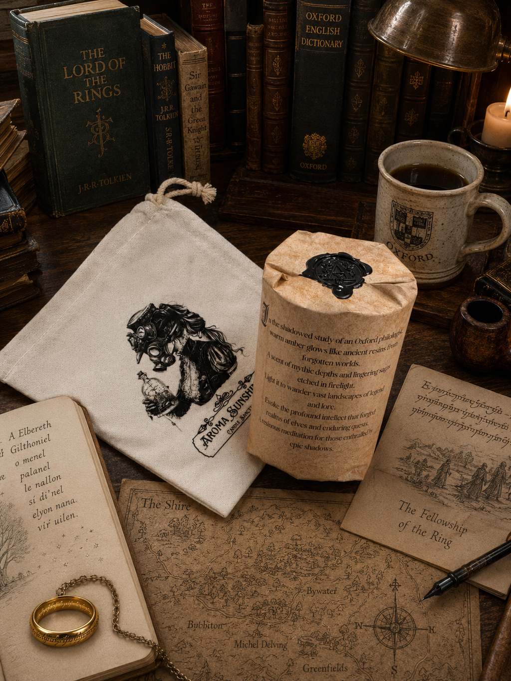 Tolkien candle - Dark Amber